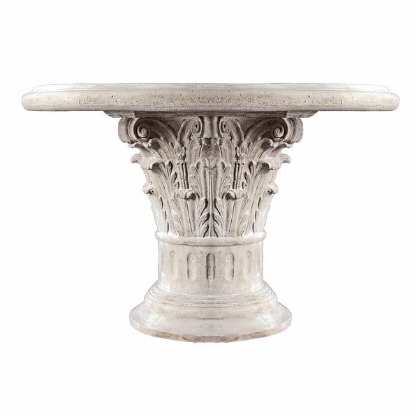 slide 1 of 7, Roman Corinthian Capital Architectural Table - Ivory
