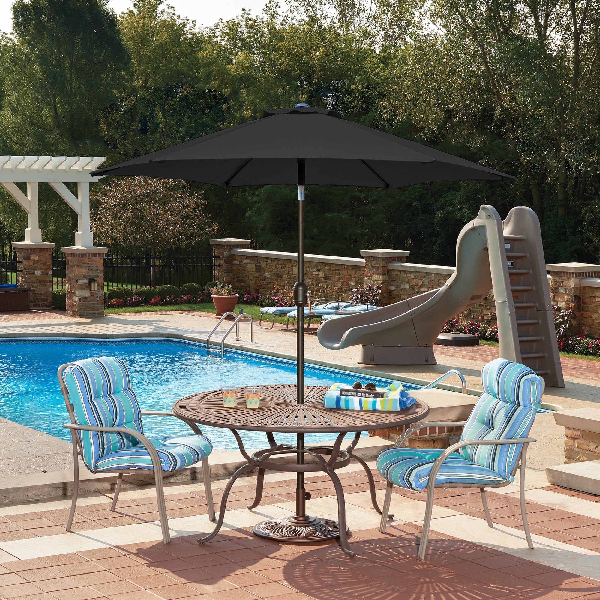 island patio umbrella 42-lb Square Poly Resin Umbrella Base for Patios, Bronze : Patio, Lawn & Garden then push Island Umbrella Octagon Umbrella Black