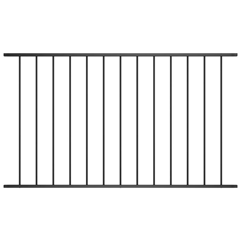 vidaXL Fence Panel Powder-coated Steel - 66.9" x 49.2"/ 1 - Black