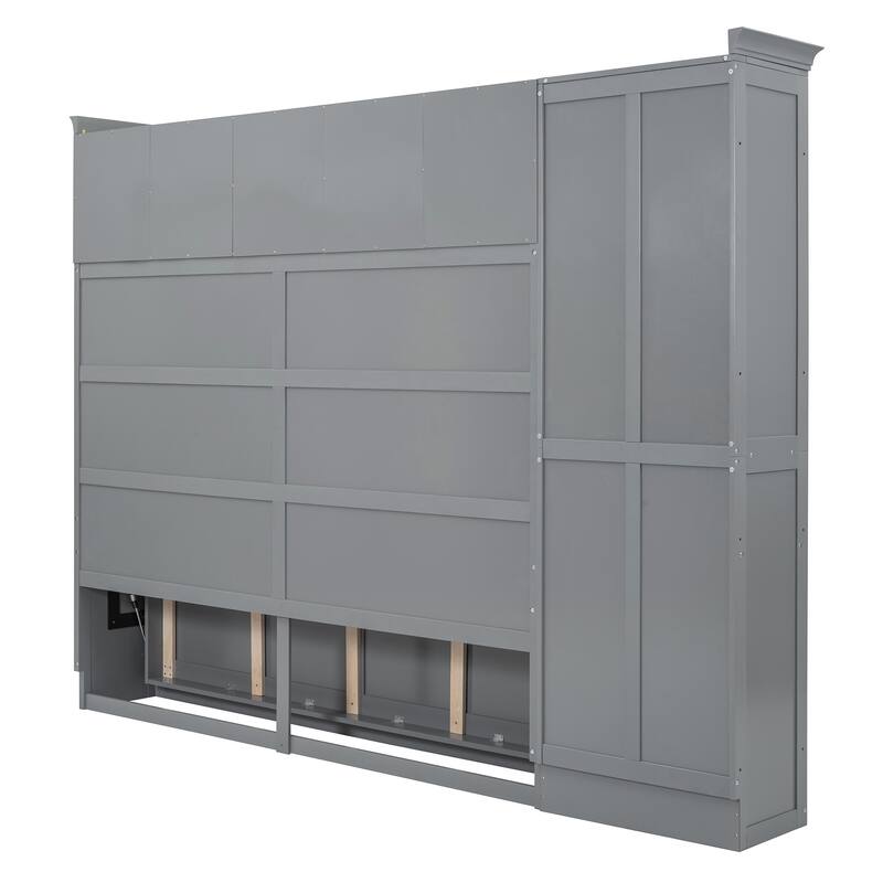 GDFStudio - Lincoln Queen Size Murphy Wall Bed with Cabinets, Storage, and Space-Saving Design