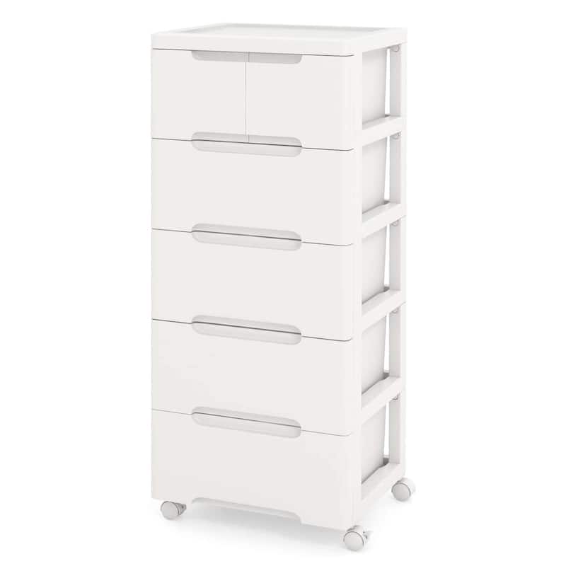 1/2 PCS 6-Drawer Plastic Storage Cart w/ 4 Universal Wheels Cabinet - 1PCS
