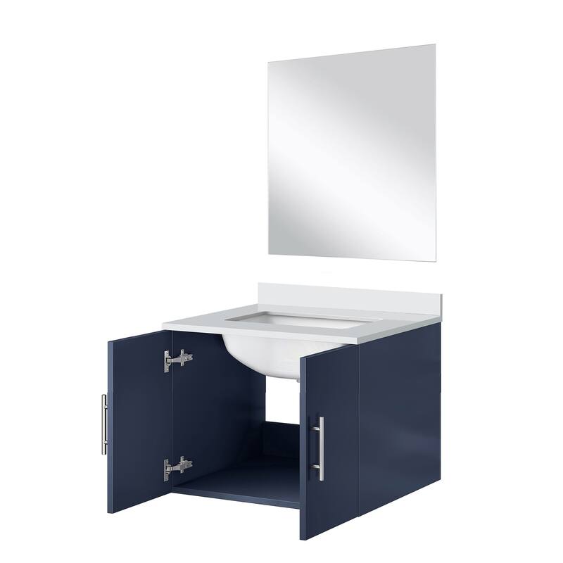 Bathroom Vanity Set with Marble Top, Single Hole Faucet, Mirror Included, Stainless Steel
