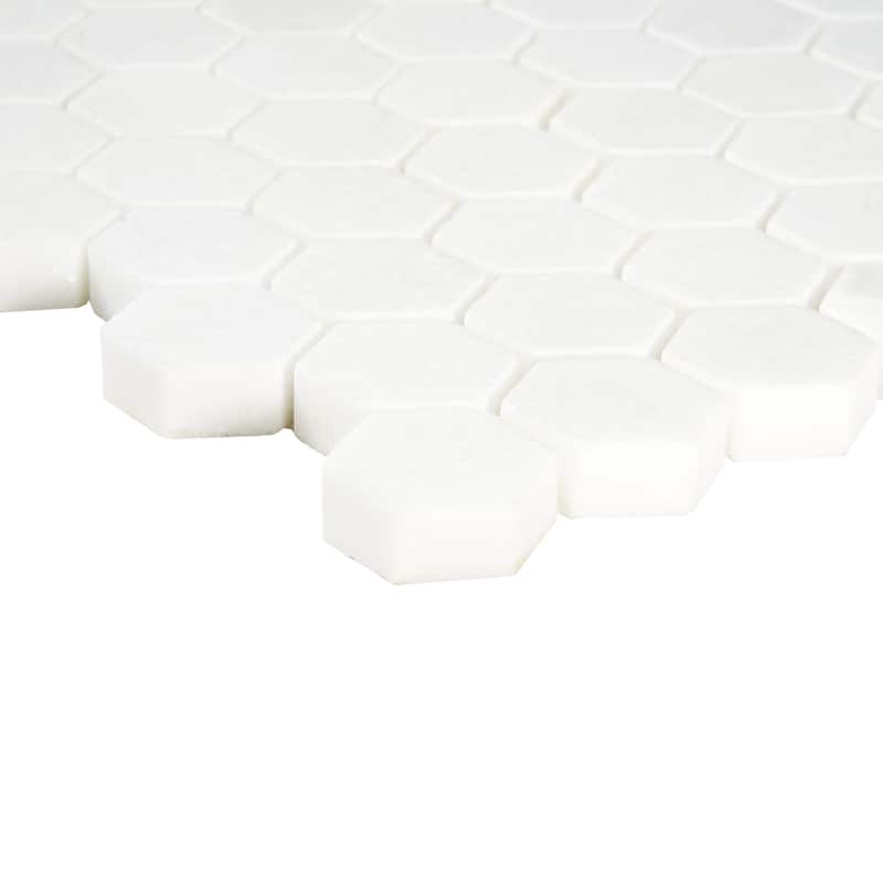 Thassos Marble 1" x 1" Honeycomb Polished Mosaic Tile