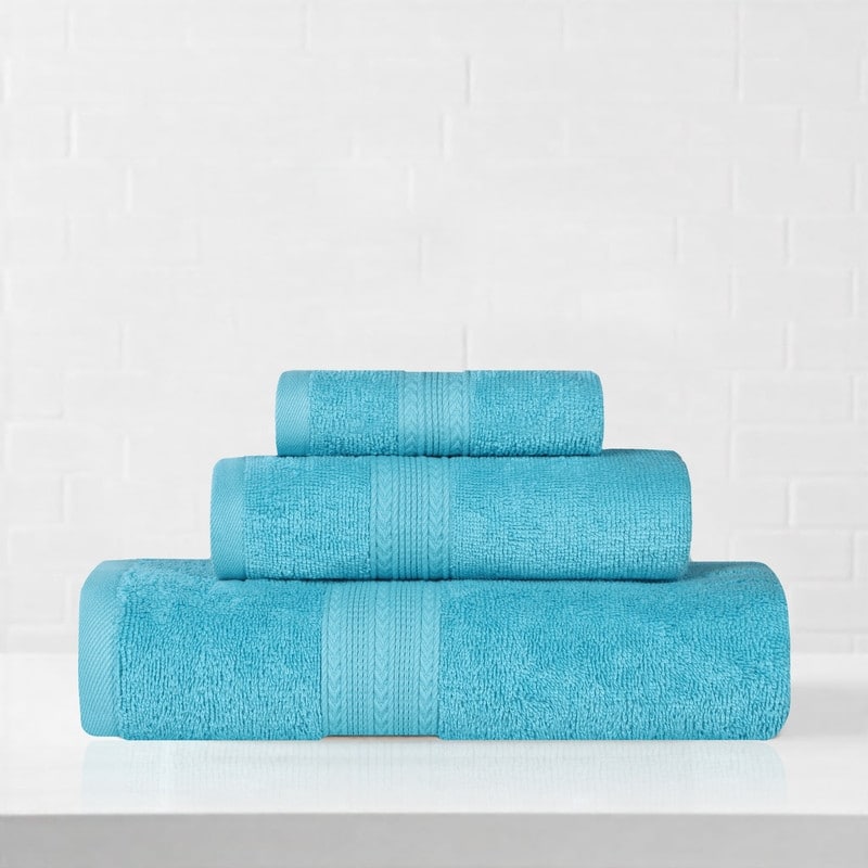 Superior Eco-Friendly Cotton 3-Piece Towel Set - Turquoise