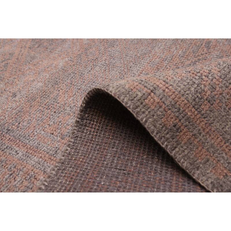 ECARPETGALLERY Hand-knotted Tangier Brown, Grey Silk, Wool Rug - 5'0 x 7'10