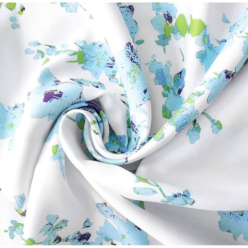 DriftAway Blossom Abstract Floral Ink Painting Lined Window Valance