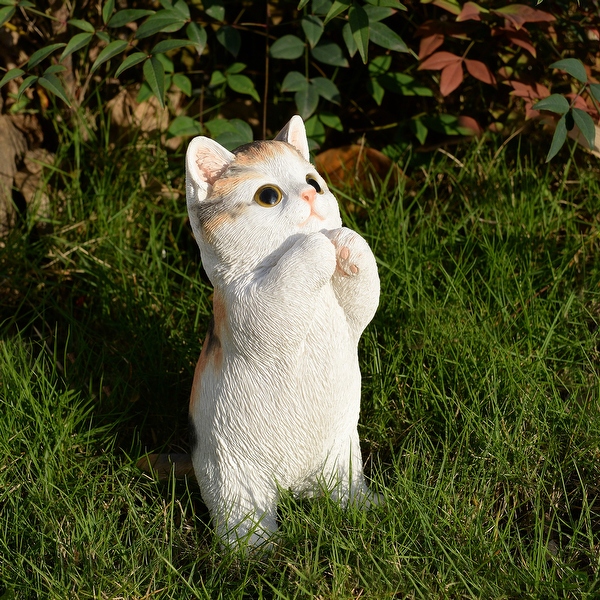 Praying Calico Cat Kitten Outdoor Garden Statue - 6.75
