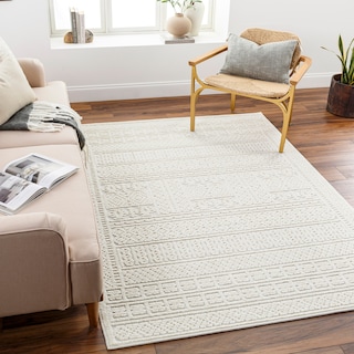 Livabliss Garrick Striped Border Machine Washable Area Rug