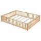 preview thumbnail 12 of 34, Queen size Floor Platform Bed with Fence Guardrails and Door