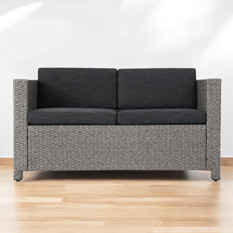4-Piece Outdoor Sofa Set with Cushions, PE Wicker Rattan Seating Group with Loveseat - Backyard, Patio, or Garden