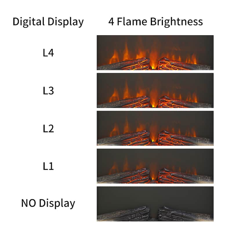 23-inch Electric Fireplace Insert w/1400W Electric Heater