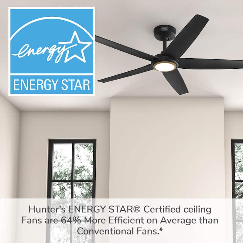 Hunter ZenTech Indoor / Outdoor 3-Blade Smart Ceiling Fan w/ LED Light and Handheld Remote