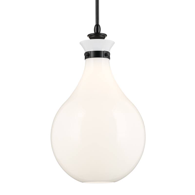 Kichler Lighting Laria 14 Inch 1 Light Pendant with Opal Glass in Black