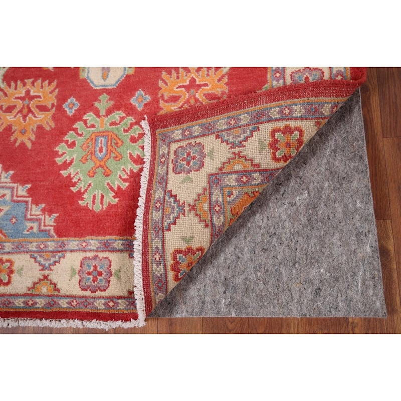 Geometric Kazak Accent Rug Hand-Knotted Traditional Wool Carpet - 3'5" x 5'2"