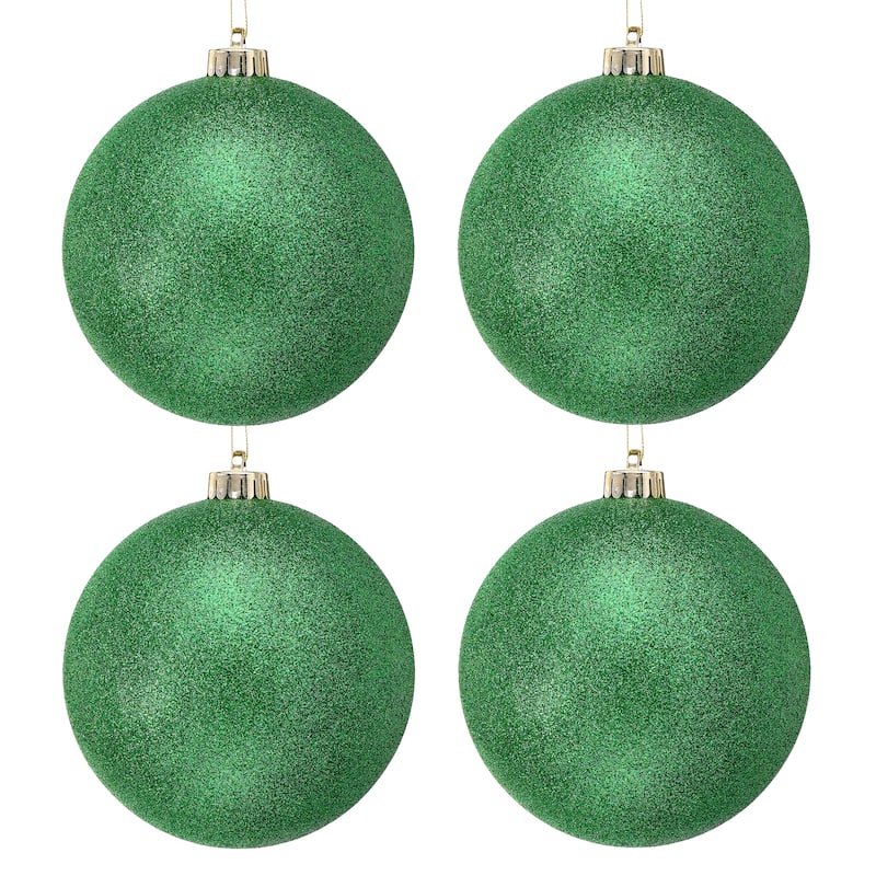 140mm Shatterproof Plastic Glitter Ball Set of 2