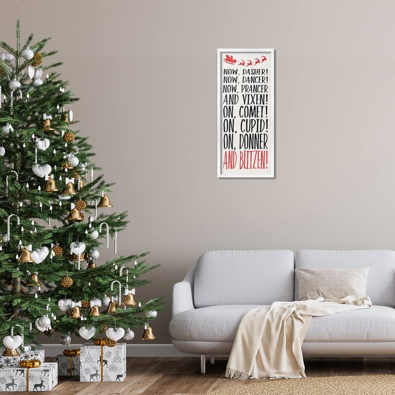 Stupell Holiday Reindeer Names Framed Giclee Art Design By Dogwood Portfolio