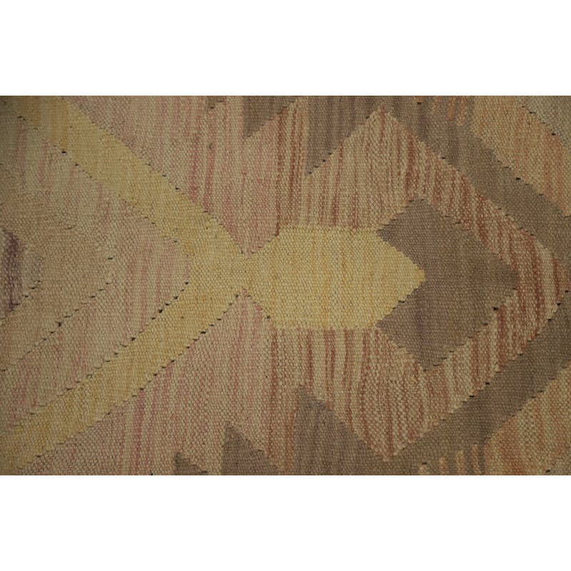 Hand Woven Oriental 100% Wool Carpet Southwestern Tribal Multi-Colored Kilim Area Rug - 9' 9'' X 6' 7''