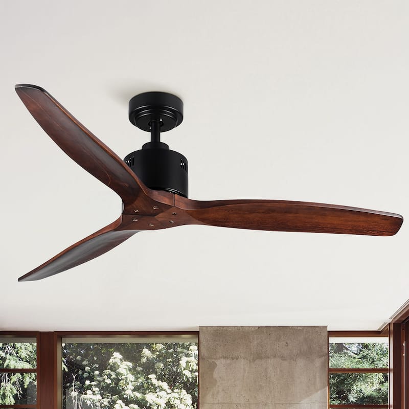 52 Antique Brown Ceiling Fan without Light with Remote Control - Antique brown