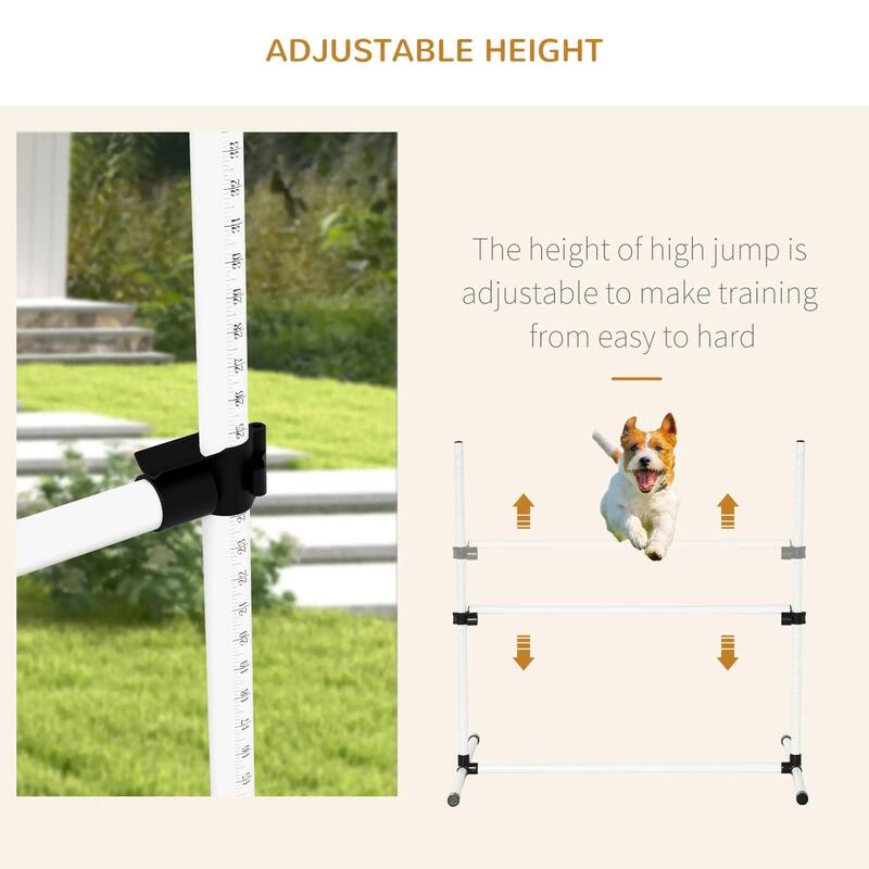 8-PCS Dog Agility Set with Adjustable Height Jump Bars, Carry Bag