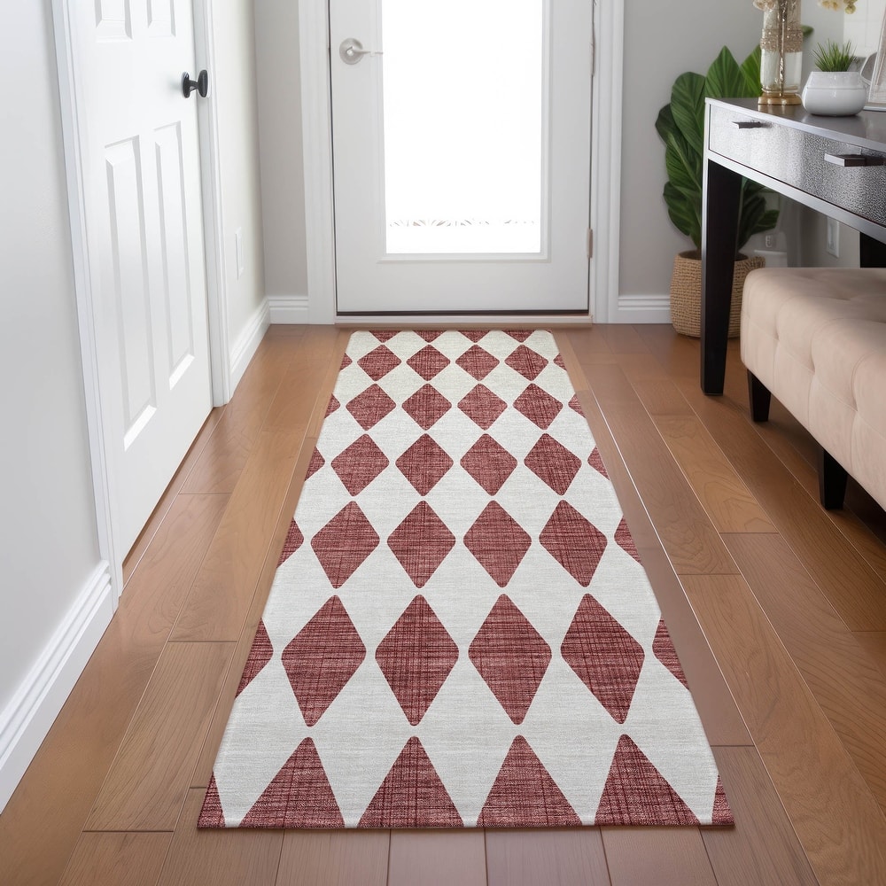 Machine Washable Indoor/ Outdoor Chantille Argyle Rug