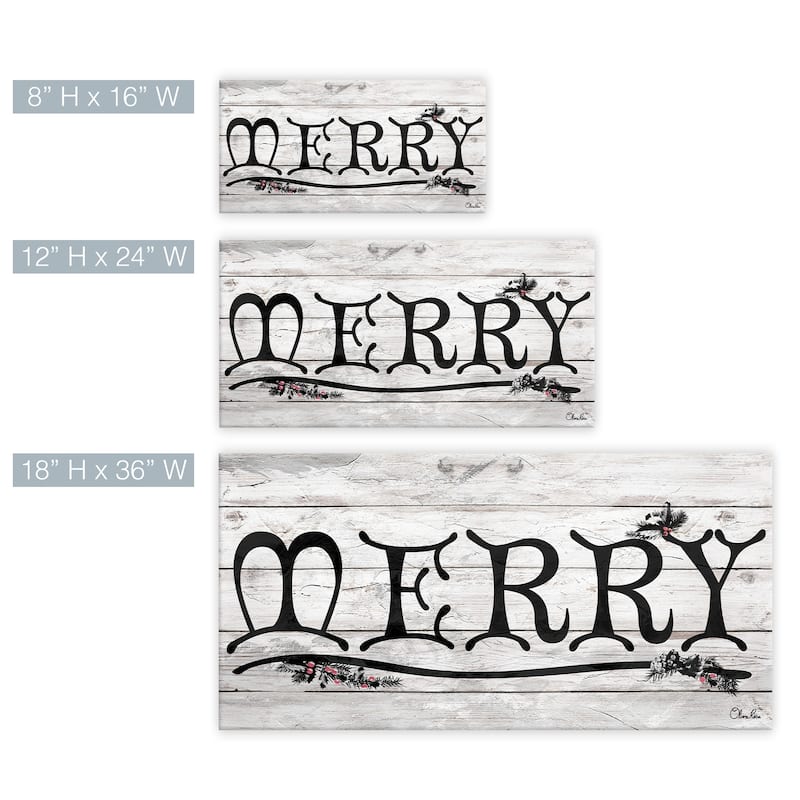 Ready2HangArt 'Merry' Holiday Canvas Wall Art by Olivia Rose