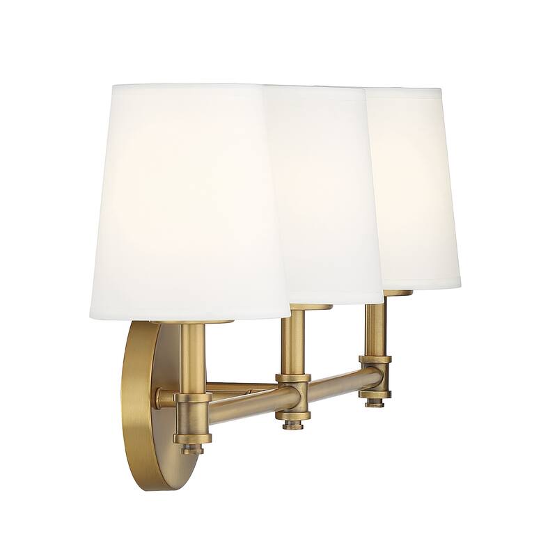 Trade Winds Coyle 3-Light Bathroom Vanity Light in Natural Brass