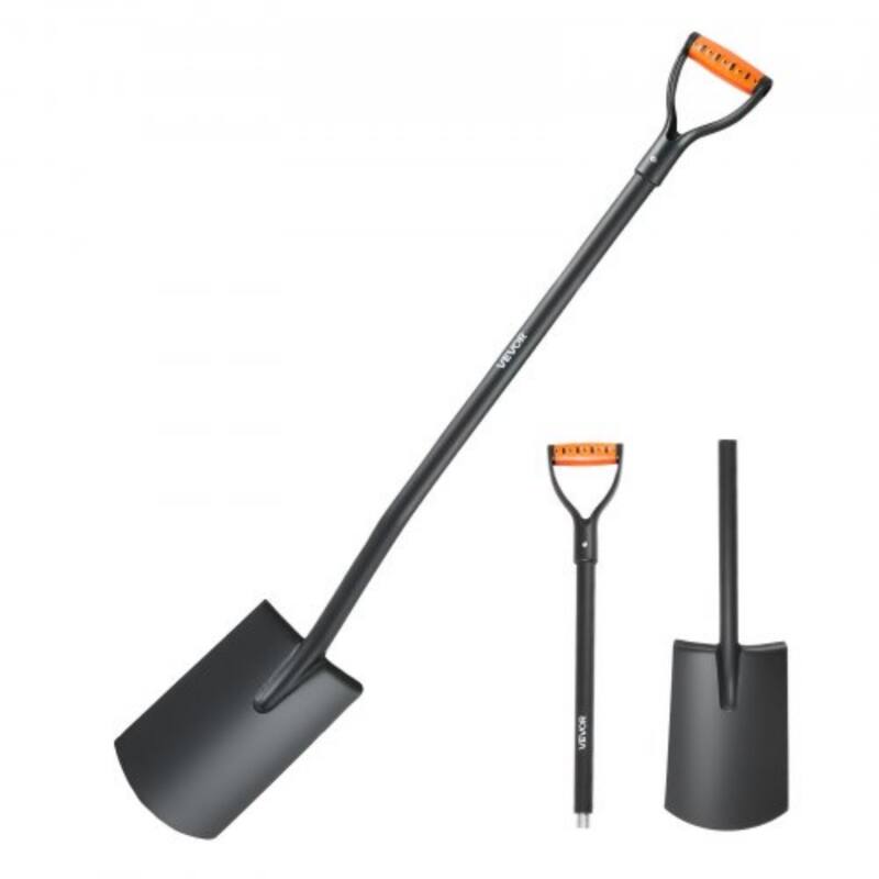 48" Multi-Function Square Shovel with Ergonomic D-Handle for Gardening and Landscaping Tasks - 48.03” x 7.48” x 4.72”