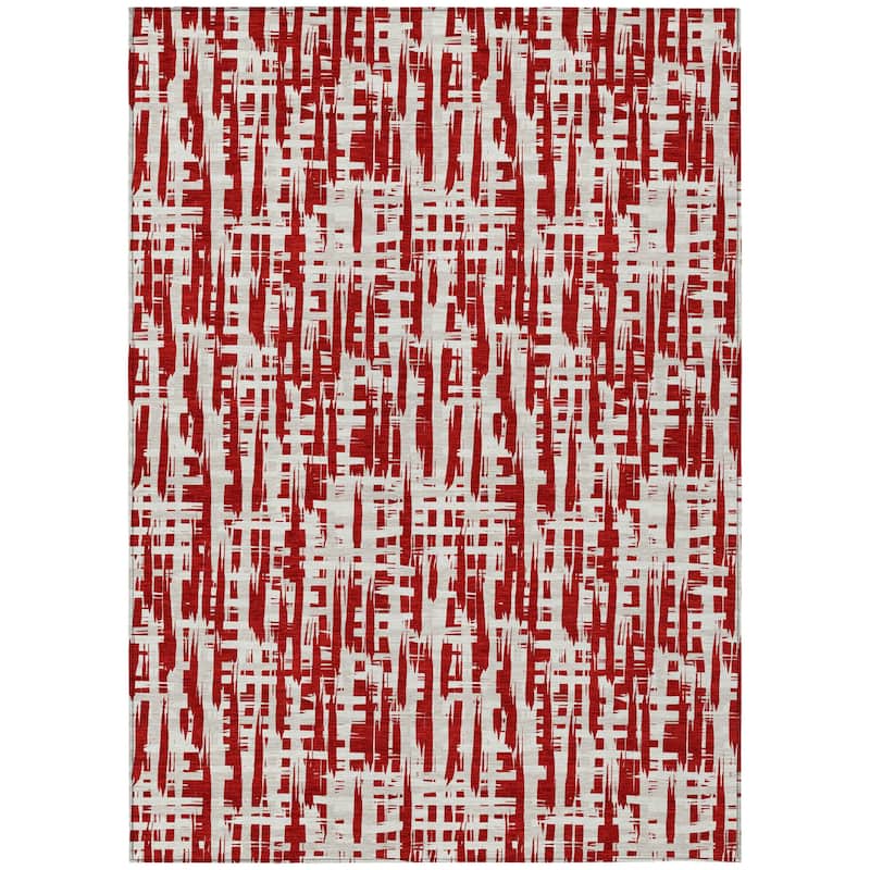 HomeRoots Abstract Transitional Rectangle Outdoor Rug