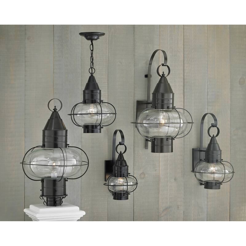 Elk Home Classic Onion Outdoor Post Light - Gun Metal with Clear Glass