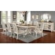 preview thumbnail 8 of 10, 9pc Accent Chair Dining Room Table Leaf Side Chairs Ivory Fabric Upho