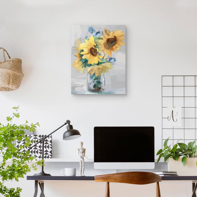 Petite Fleurs Sunflowers II by Studio Arts Canvas Art Print