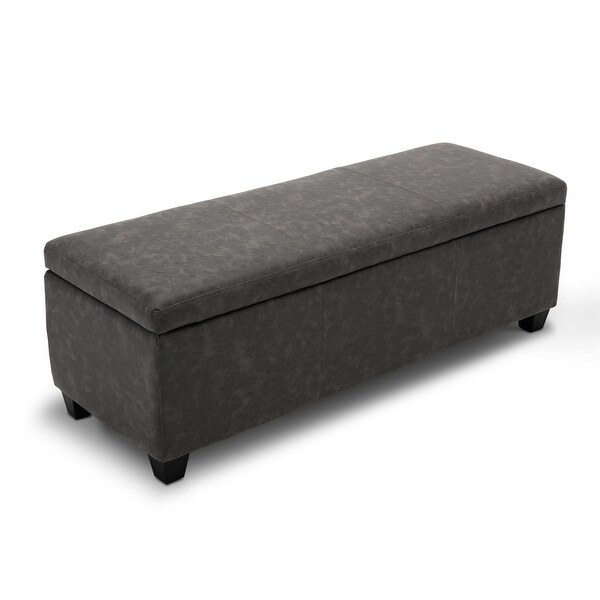 Decent Home Leather Rectangular X Bench Ottoman