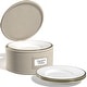 preview thumbnail 1 of 12, Sorbus China Storage Dinnerware Organizer for Dessert Plate with Lid (Holds Service for 12) with Felt Protectors (1 Piece) Beige
