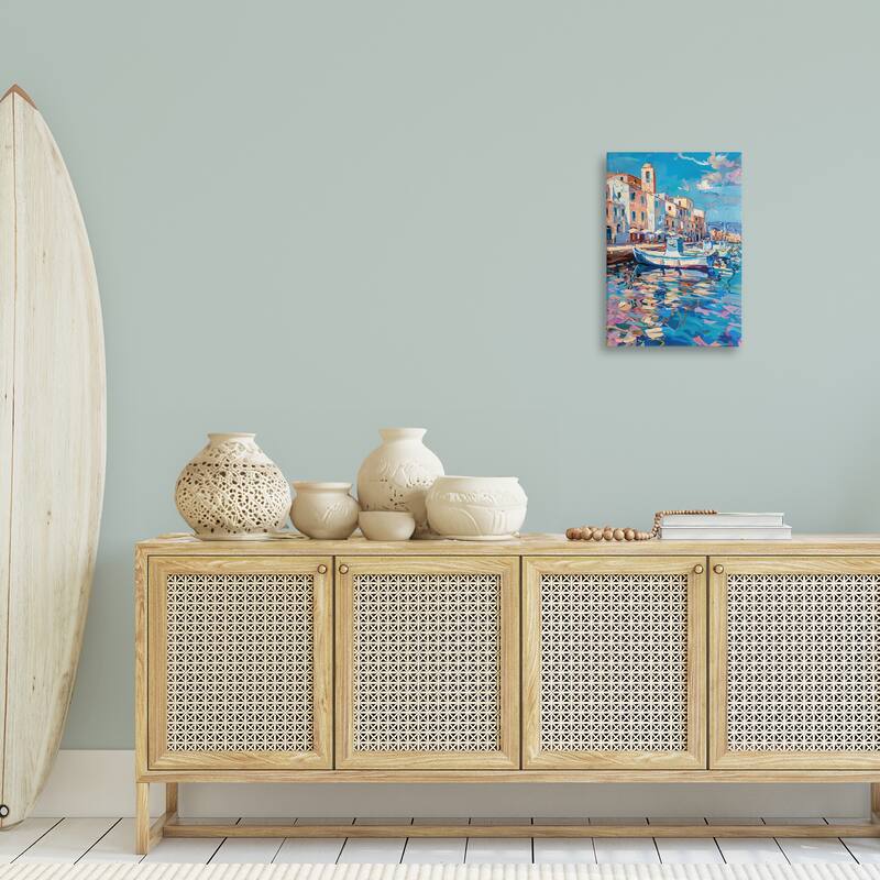 Stupell Coastal City Harbor Canvas Wall Art Design By LSR Design Studio