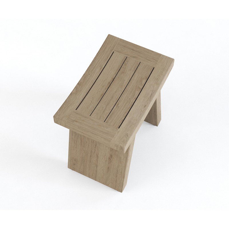 13" Asia Teak Shaving & Washing Foot Rest