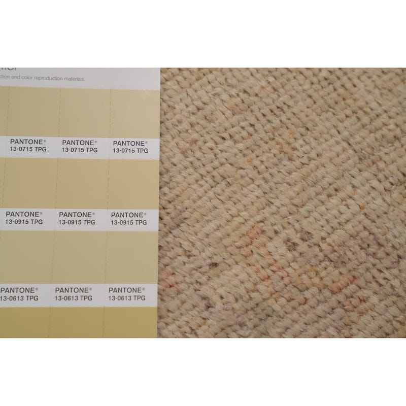 Hand Knotted Oriental 100% Wool Carpet Bordered Beige & Ivories Ziegler Runner Rug - 8' 2'' X 2' 6''
