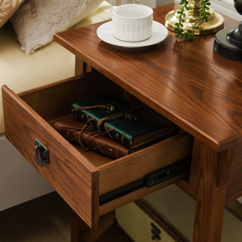 Leick Home Solid Wood Mission End Table with Drawer