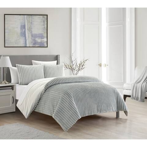 Chic Home Faris 3-Piece Quilted Solid Comforter Set