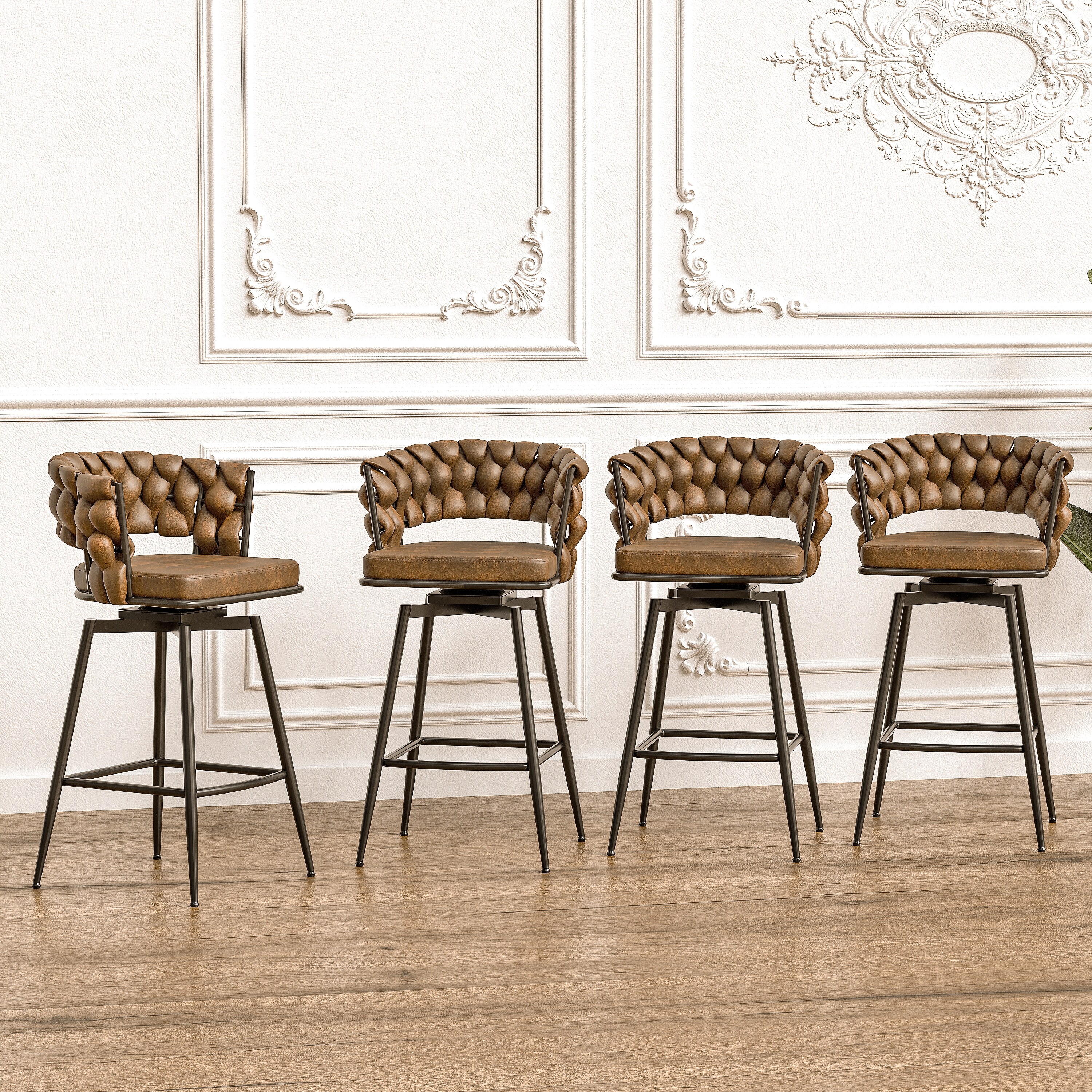 本革スツール～Woven leather stool～ Woven Leather Stool by Swift and Monell - WYETH