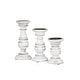 preview thumbnail 29 of 33, Mango Wood Turned Style Pillar Candle Holder (Set of 3) - White, Brown, Gold, Black, Light Blue, Cream, Silver