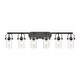 preview thumbnail 10 of 28, Innovations Lighting Pilaster II Cylinder - 6 Light 7" Wall-Mounted Bath Vanity Light Seedy/Matte Black