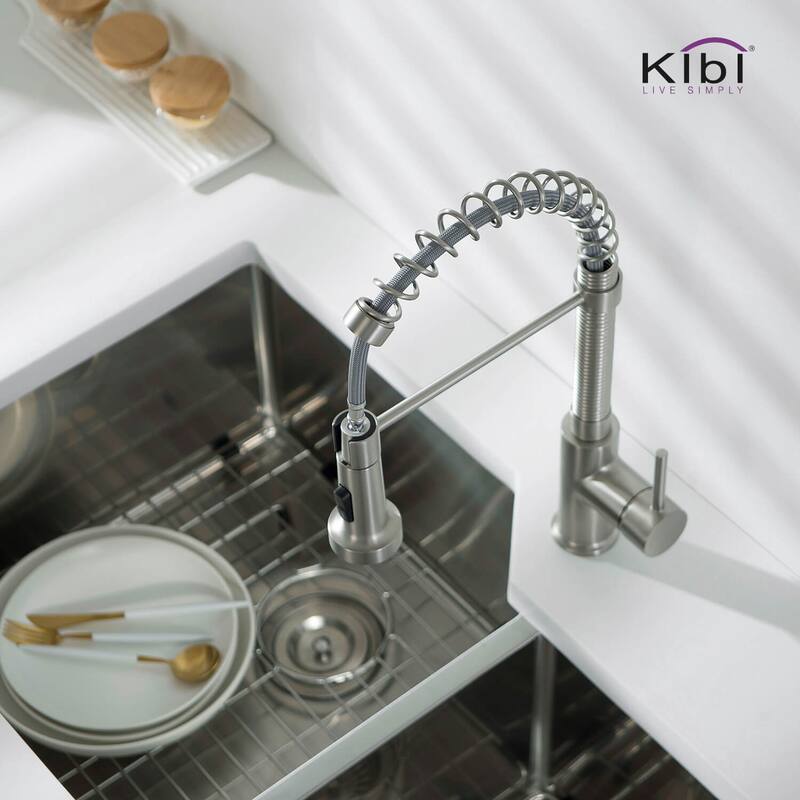 Aurora Single Handle Pull Down Kitchen Sink Faucet