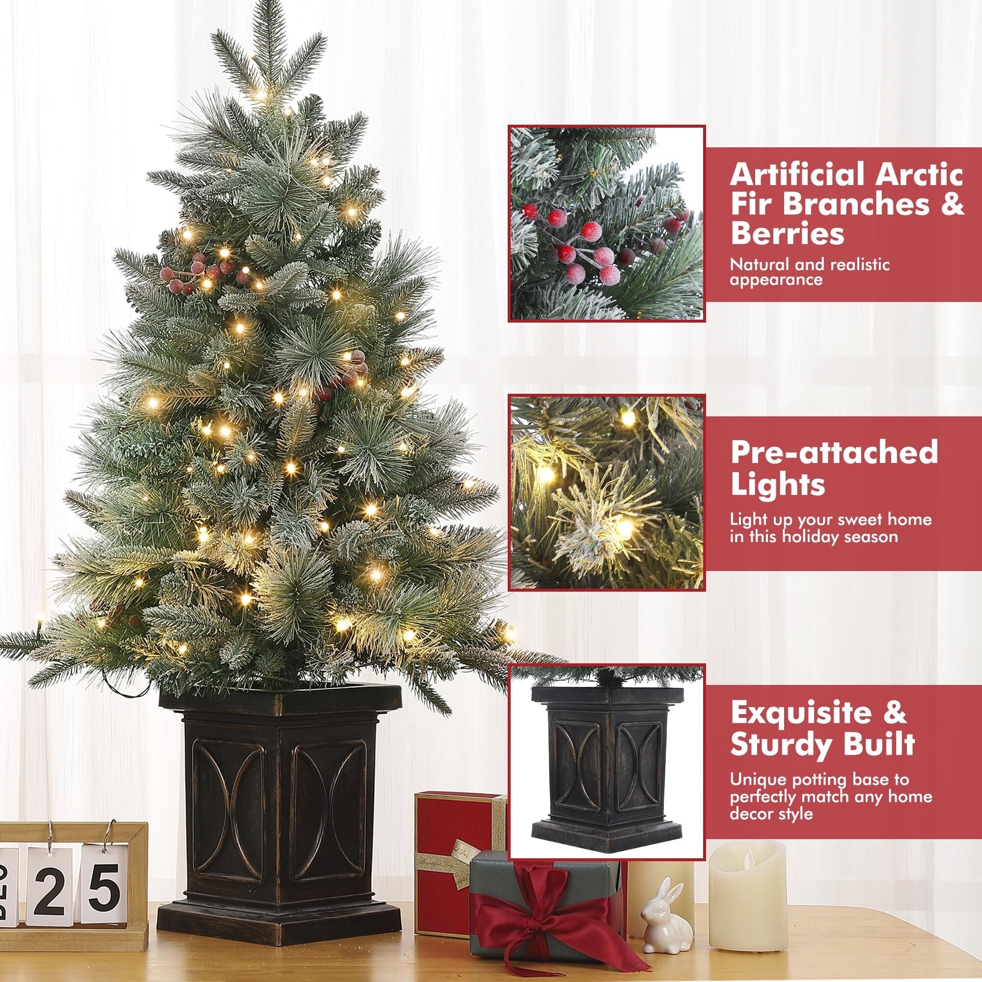 3ft Small Christmas Tree Pre Lit Artificial Christmas Tree with 78 Led Lights On Sale Bed Bath Beyond 41494796