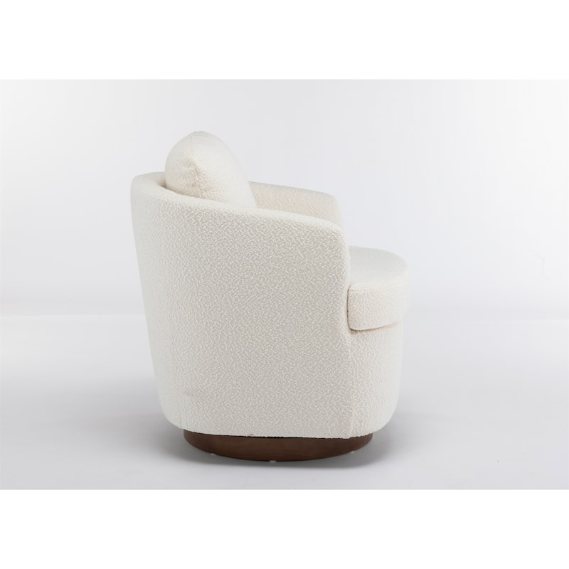 Boucle Fabric Swivel Accent Chair