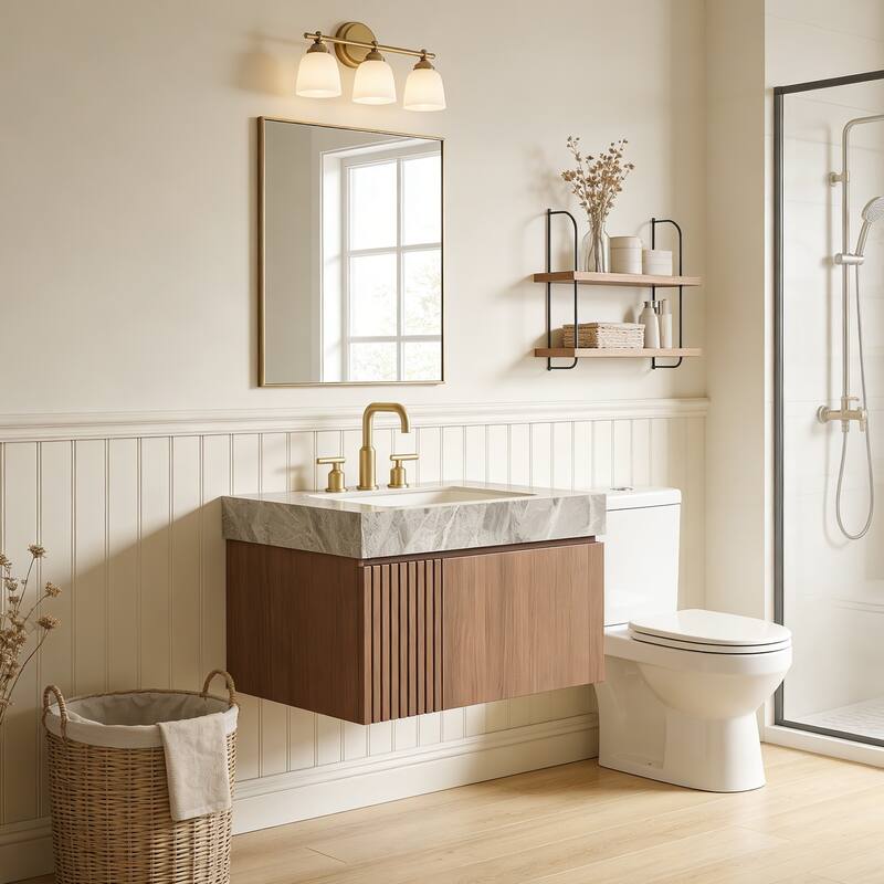 Floating Bathroom Vanity with 3 Pre-drilled Faucet Holes