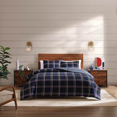 Tommy Hilfiger Beacon Plaid Cotton Reversible Blue Duvet Cover Set