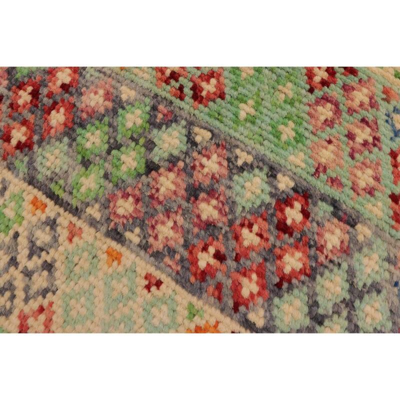 Contemporary Balochi Dyer Blue/Gray Hand Knotted Wool Rug - 3'2'' x 5'1''
