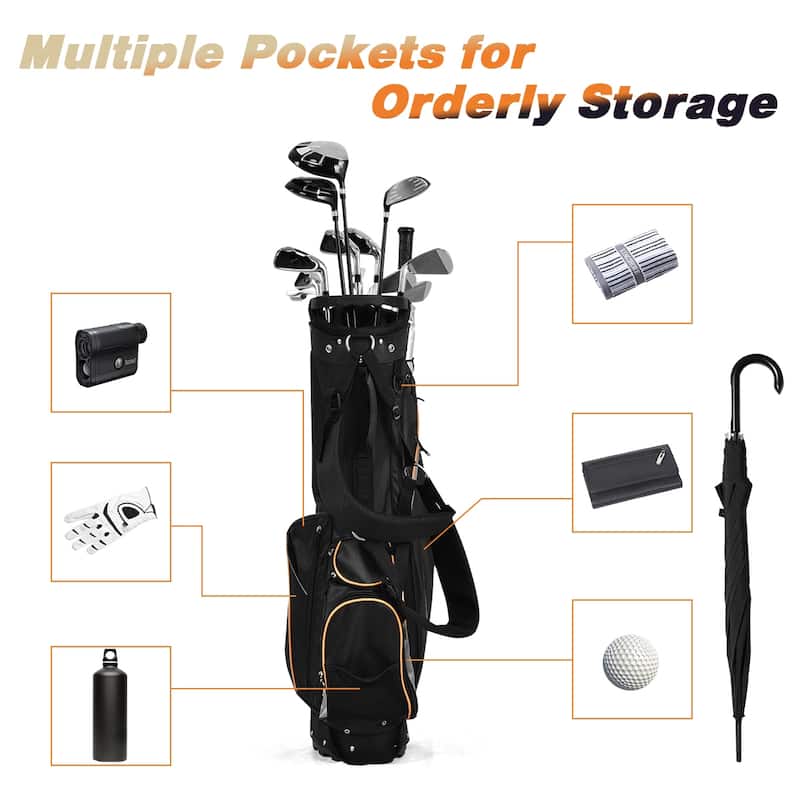 Costway Golf Stand Bag Portable Lightweight Golf Carry Club Bag w/ - See Details