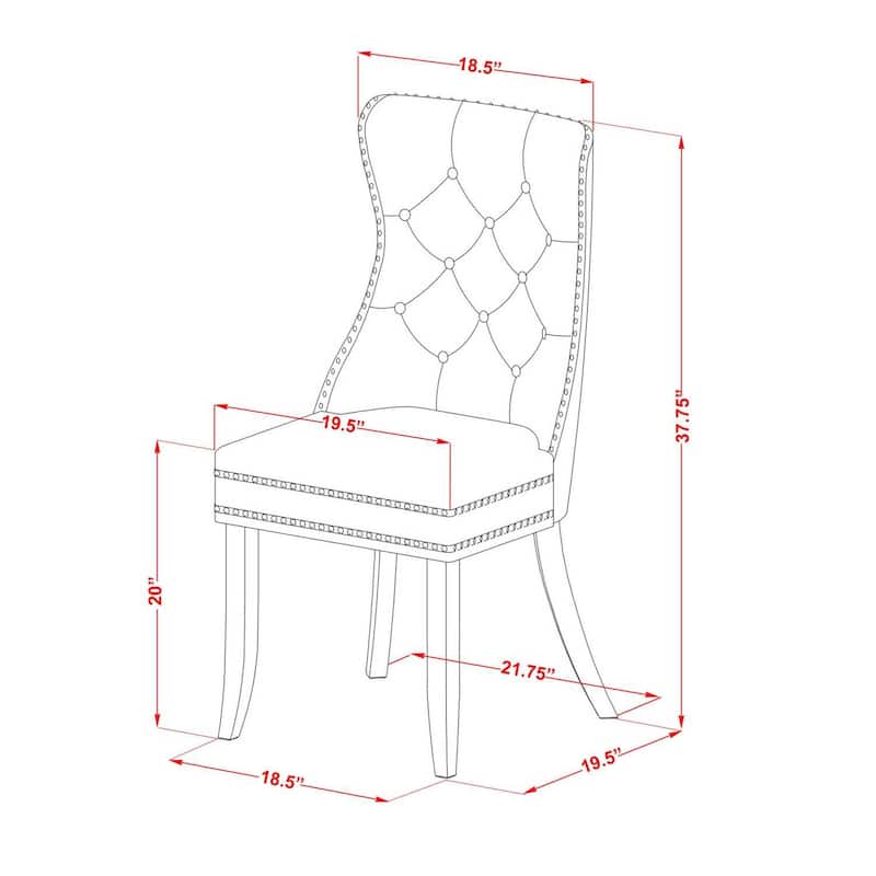 7 Piece Dining Set - Rectangle Wood Table with 6 Upholstered Chairs