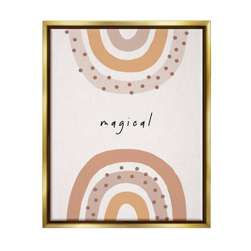 Stupell Muted Magical Rainbows Framed Floater Canvas Wall Art Design by LSR Design Studio - 17 x 21 - Gold